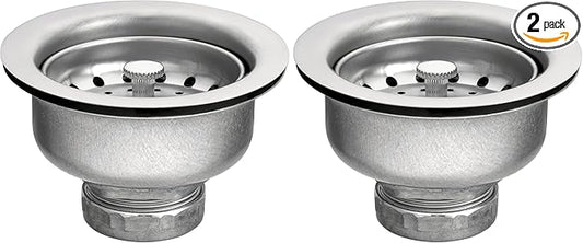 Moen 22037 3-1/2 Inch Drop-in Basket Strainer with Drain Assembly, Satin (Pack of 2)