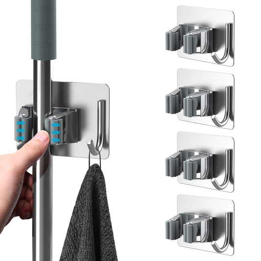 homeasy Mop Broom Holder No Drill, Mop Broom Organizer - Image 1