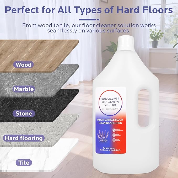 Floor Cleaning Solution,82 Fl Oz - Compatible with Tineco S3/S5/S7 Pro & iFloor 3/5 (No Steam),Low-Foam Pet & Kid Friendly（Lavender Scent）