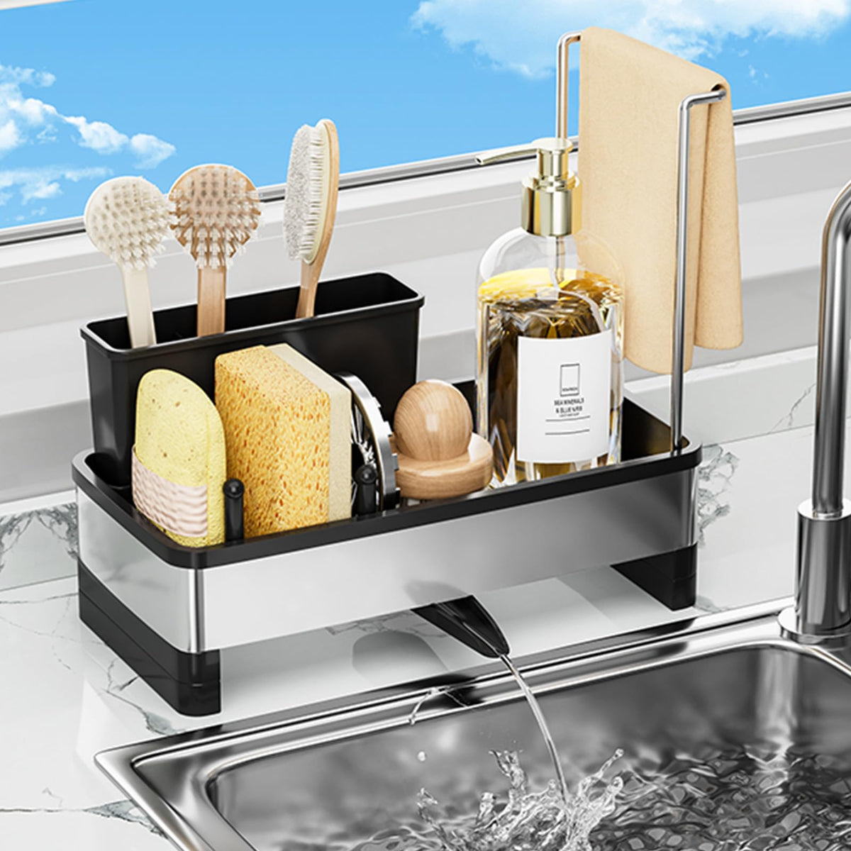 Sponge Holder for Kitchen Sink,Sink Caddy Organizer - Image 1