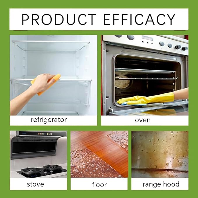 Natural Enzyme Multi-Purpose Cleaner, Heavy Duty Degreaser for Kitchen Appliances, Oven, Stove, Range Hood, All Household Surfaces, Easy Cleaning (2pc)