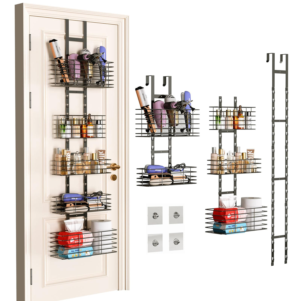 5-Tier Over The Door Organizer Bathroom - Hair Dryer - Image 1