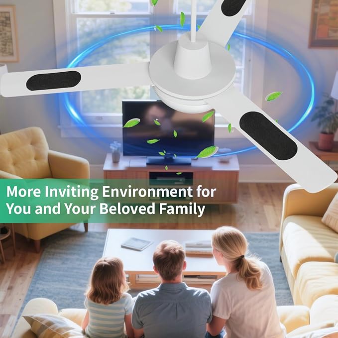 15 Pack Ceiling Fan Filters for Blades, Air Fan Filters for Ceiling Fan Blades with Activated Charcoal for Common Household Contaminants, Unscented Coconut Carbon Universal Ceiling Fan Air Purifiers