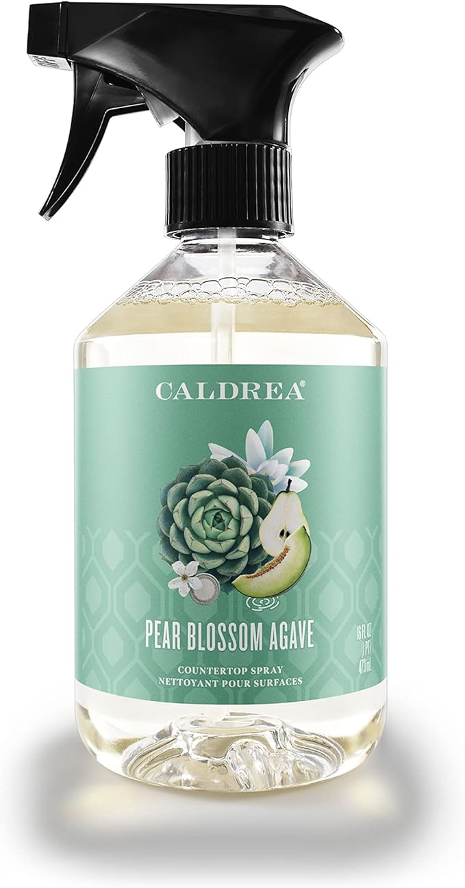 Caldrea Multi-surface Countertop Spray Cleaner, Made with Vegetable Protein Extract, Pear Blossom Agave, 16 oz, 3 Pack