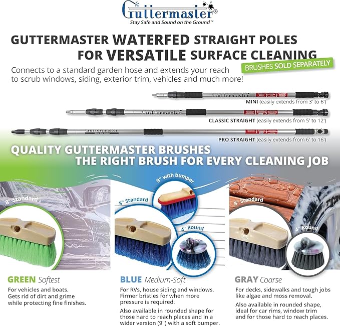 Guttermaster GM-214NP-8 Green 8 Inch Oblong Very Soft Flow Through Brush for Vehicles and Boats