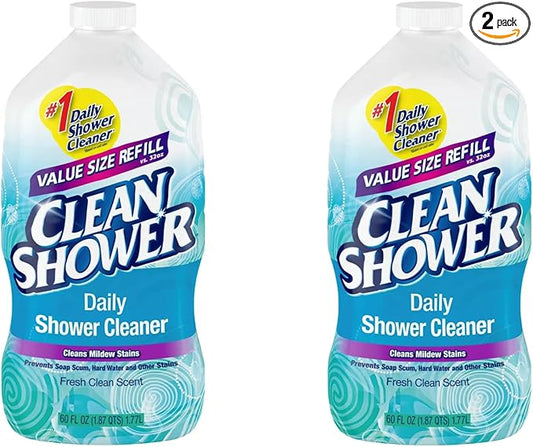 2 Set / Clean+Shower++No+Scent+Basin+Tub+and+Tile+Cleaner++60+oz.+Liquid