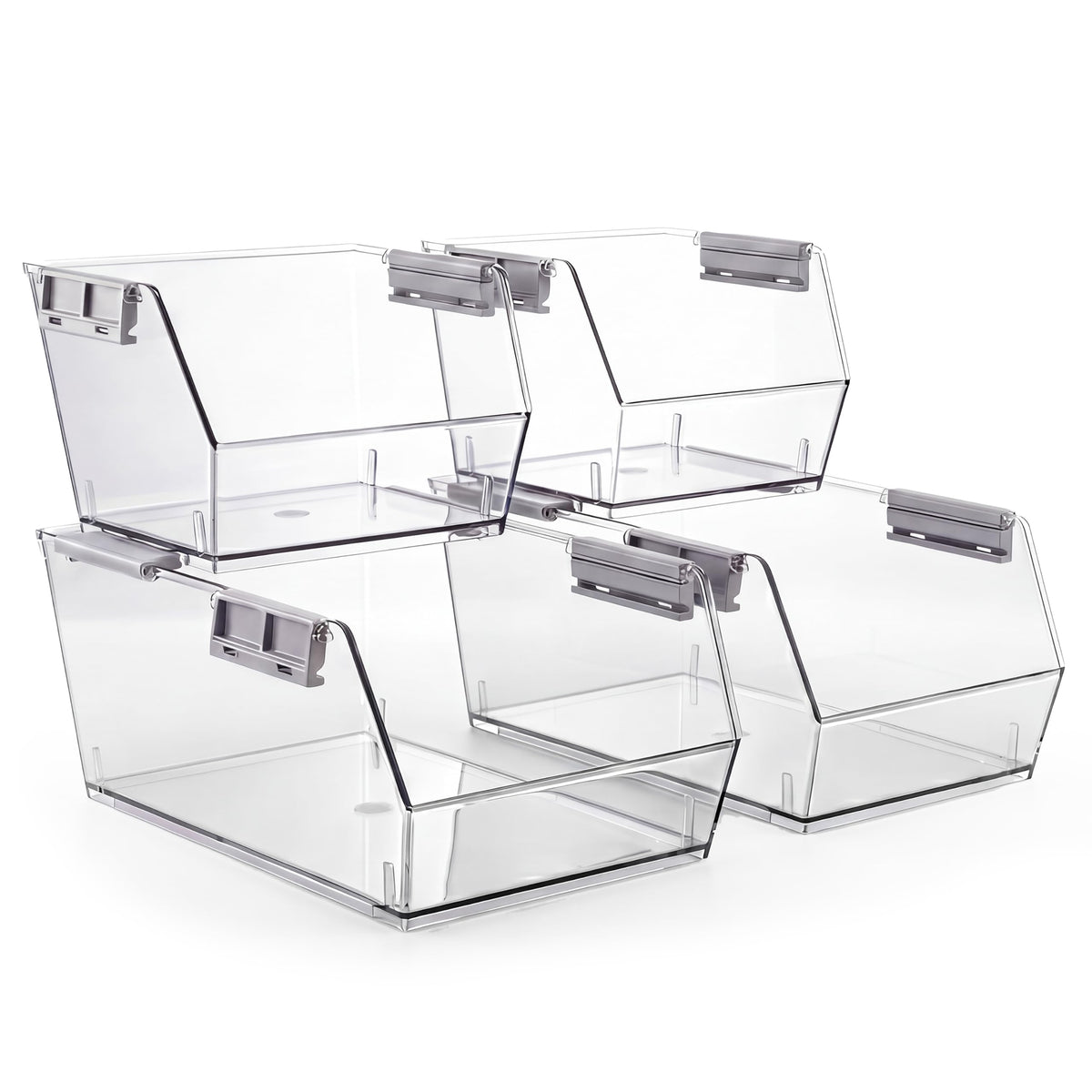 HOMESTEAD Set of 4 Stackable Storage Bins, 2 Large + 2 - Image 1