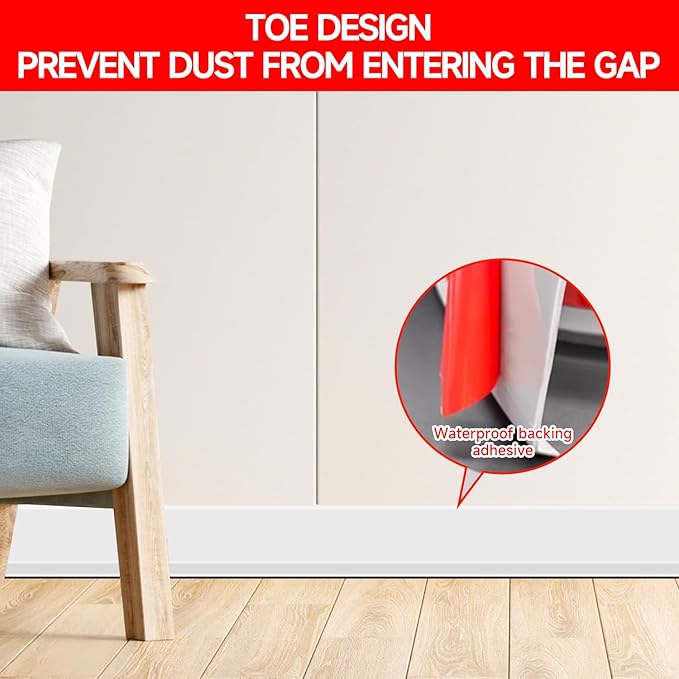 Flexible Baseboard Molding Trim 3 Inch(W) x 20 Feet(L) Self Adhesive Vinyl Wall Base Peel and Stick Cove Base,Rubber Wall Base. (White)
