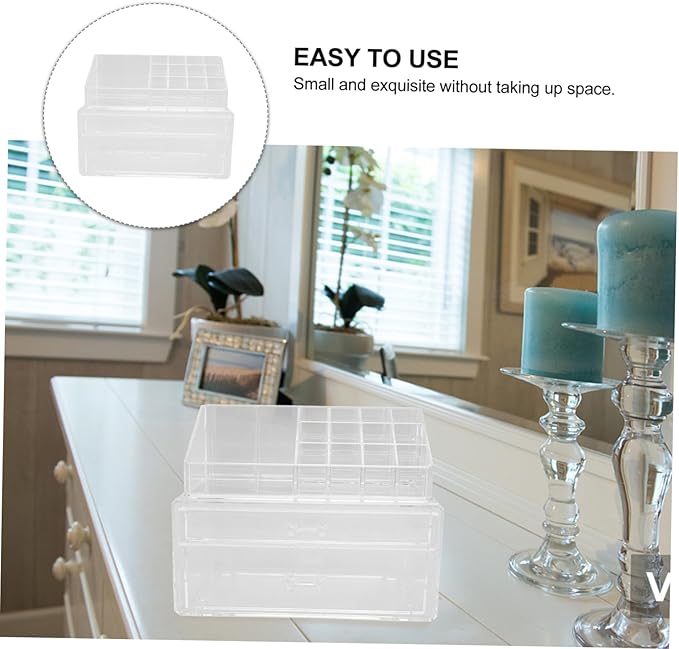 1Pc Acrylic Makeup Storage Box Transparent Drawer Type Organizer for Cosmetics Lightweight Decorative Storage for Home for Students Colleagues