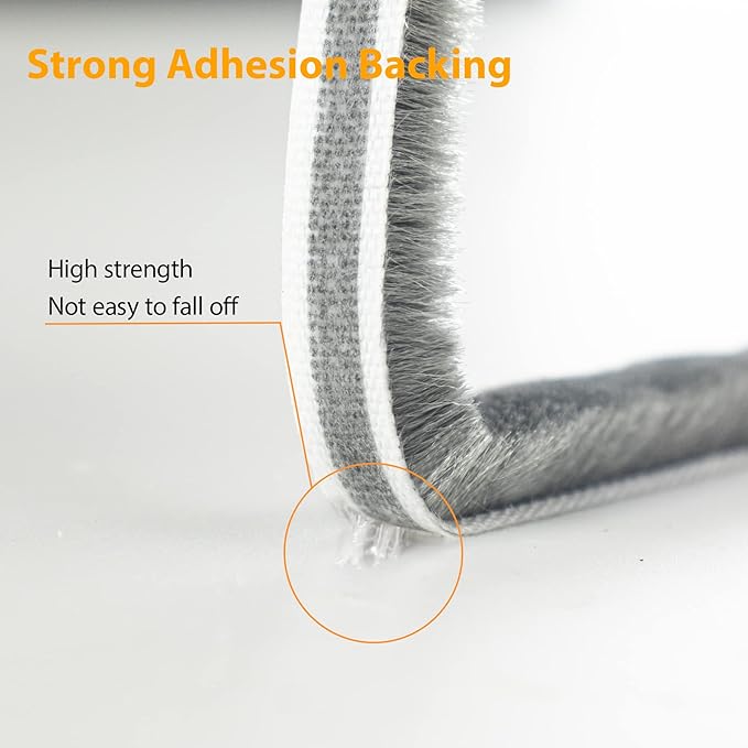 Bruiefpap 65FT Weather Stripping for Doors and Windows, Self-Adhesive Window Insulation for Winter, Weatherstrip for Draft Stopper, Soundproofing, Dustproof, 0.35'' Wide x 0.35'' Thick, Grey