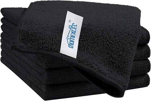 HOMEXCEL Black Microfiber Cleaning Cloth, 5 Pack Cleaning Towels for Kitchen, Lint Free, Scratch-Free, Highly Absorbent, and Reusable Cleaning Rags for House, Window and Glass, Cars, 11.5 X11.5 inch