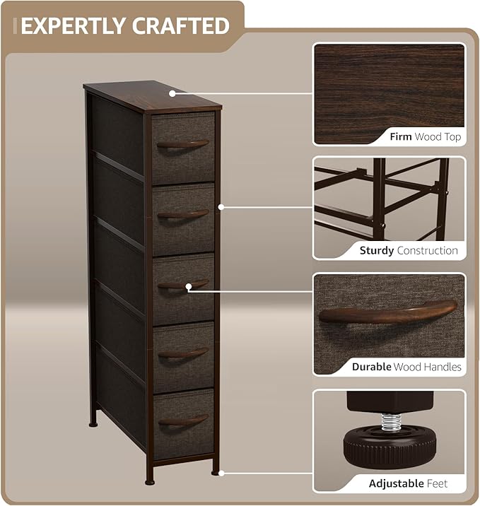 Sorbus Kids Dresser with 5 Drawers - Storage Unit Organizer Chest for Clothes - Bedroom, Kids Room, Nursery, & Closet
