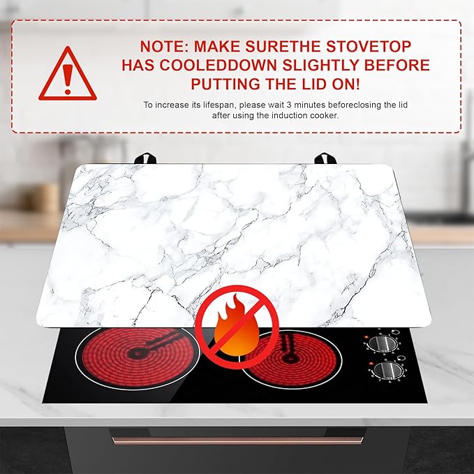 Stove Top Cover for Home Decoration Kitchen Pad Washable Cooktop Covers Countertop Stove Protector Mat for Home Kitchen Cooktops (white, 28"x20")