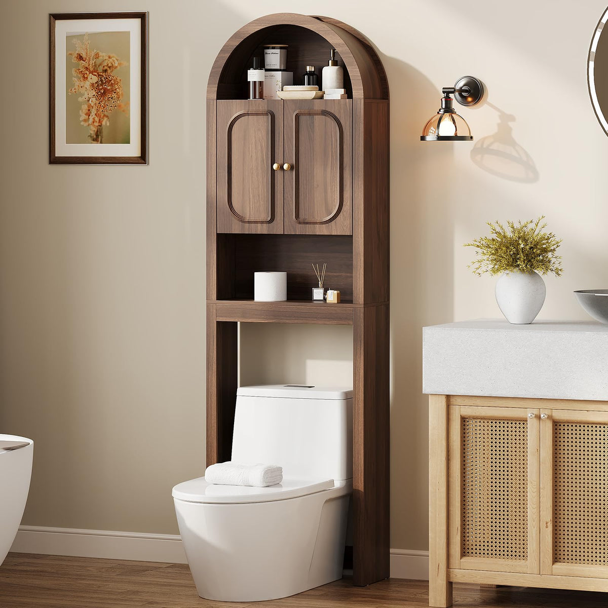 Arched Over the Toilet Storage Cabinet, Freestanding - Image 1