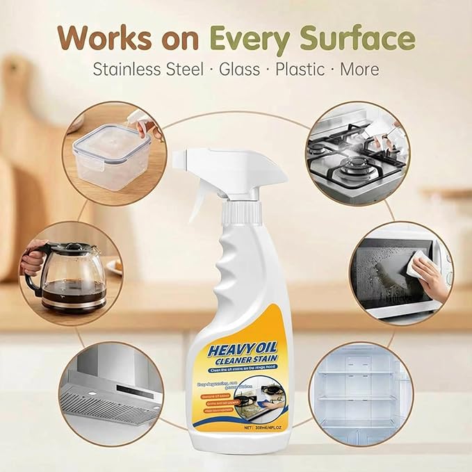 Multi-purpose Heavy Grime Duty Cleaner, Multi-purpose Heavy Oil Stain Cleaner Kitchen, For Range Hood, Oven, Pots