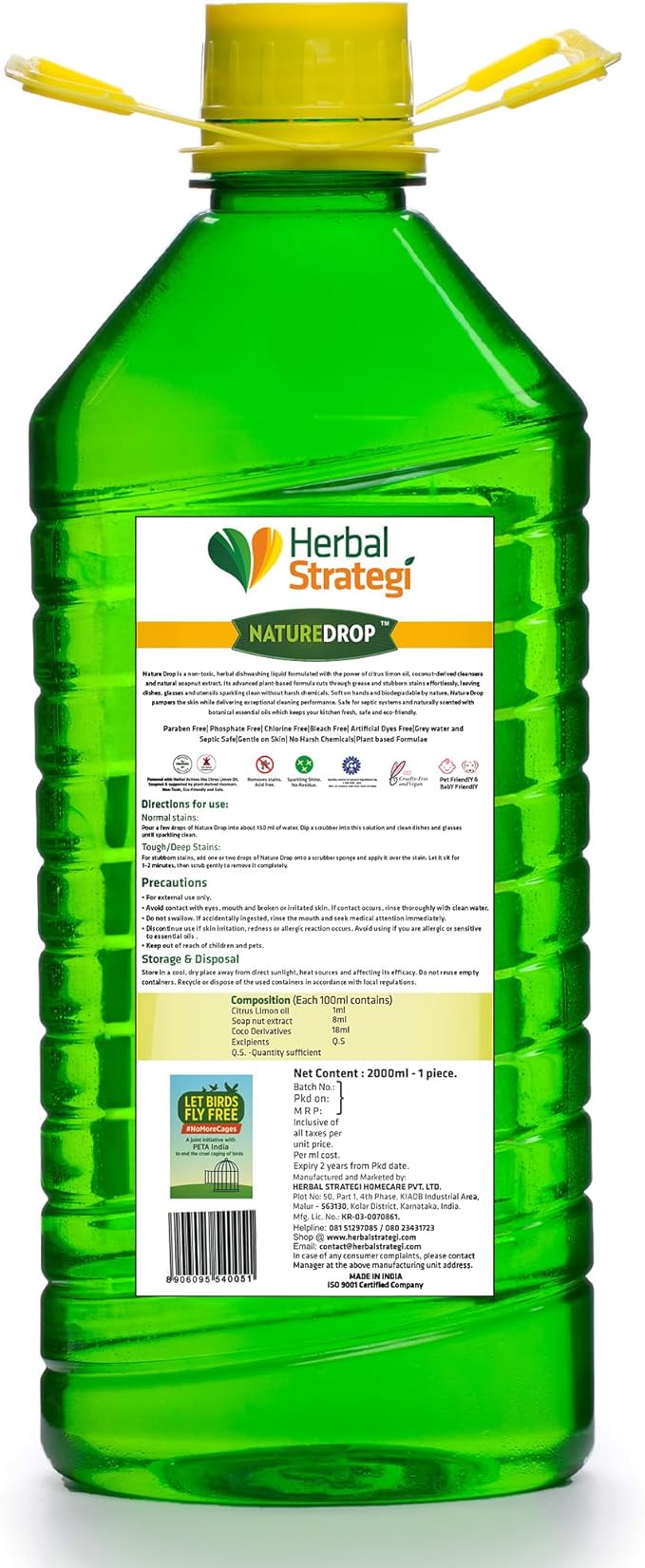 STRATEGI Herbal Liquid Dish Wash Refill (2 L)