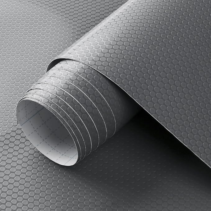 WochiTV Adhesive Shelf Liner 23.6 X 360 Inches, Peel and Stick Kitchen Liner for Cabinets Drawers Removable Protector Mat Waterproof Contact Covering for Dresser Pantry Countertops Shelves, Gray