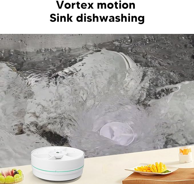 USB Dishwasher, Ultrasonic Dish Washing Machine for Fruit Vegetable, Household Small Dishwasher for Trip, Apartment, Home, Dorm, Kitchen Supply (Green)