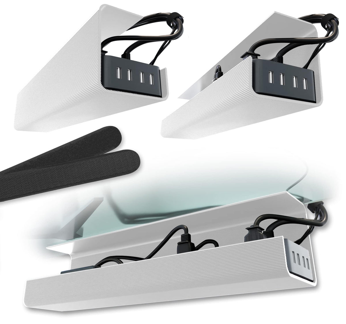 Scanfield Under Desk Cable Management Tray, No-Screw | Cable Managemen - Image 1