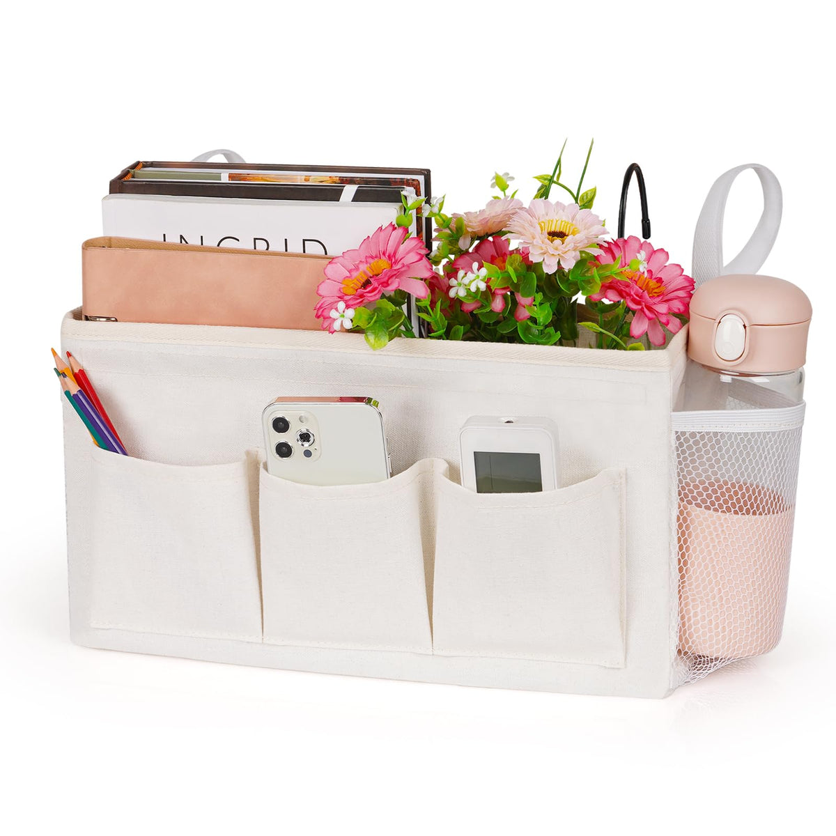 Lilithye Bedside Caddy, Bedside Storage Bag Hanging Organizer - Image 1