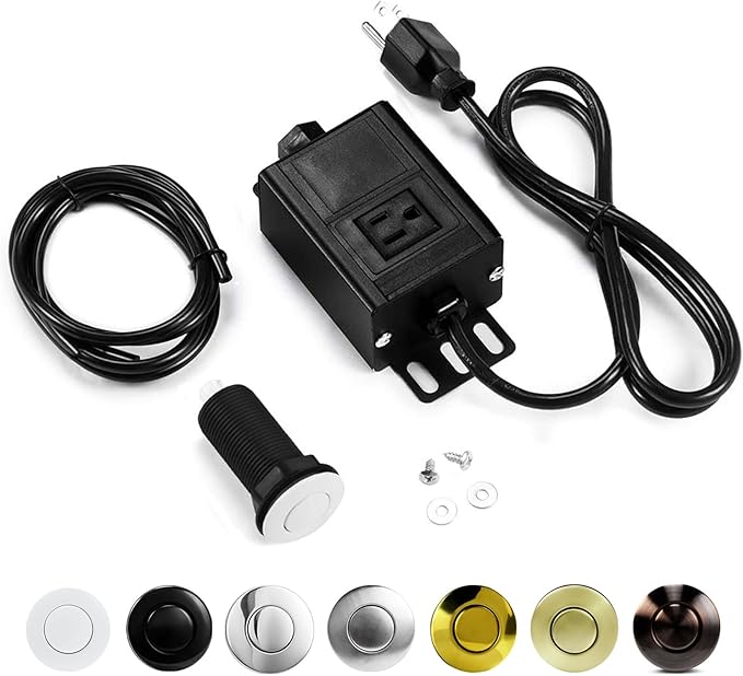 Sink Top Air Switch Kit Garbage Disposal Part by CLEESINK (LONG/3.5", White)