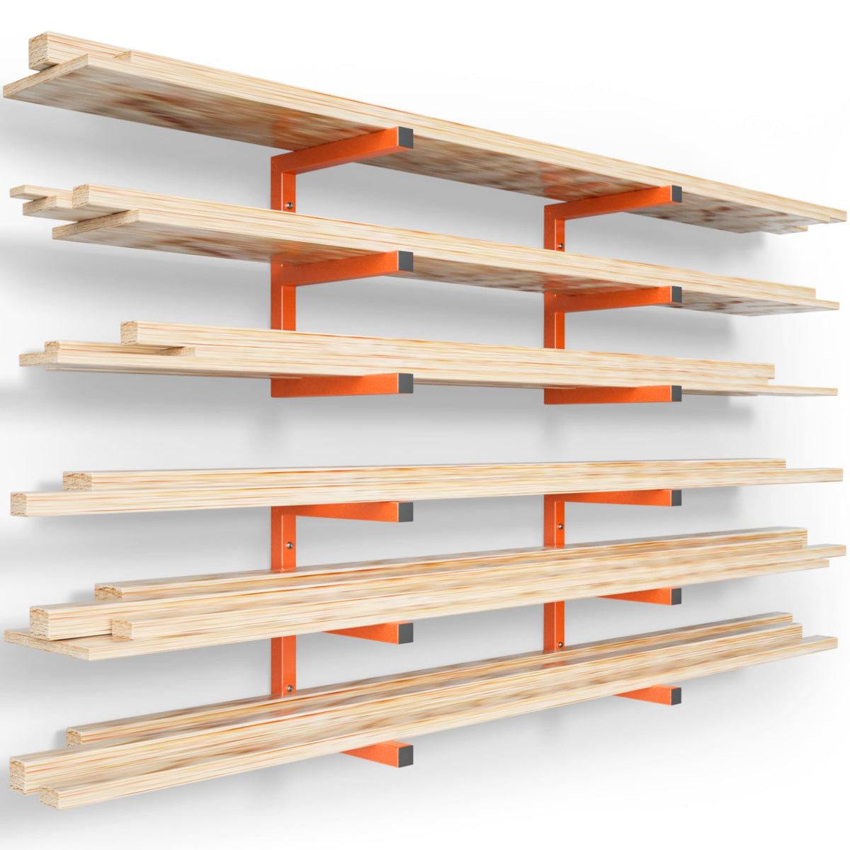 Wood Organizer and Lumber Storage Rack Wall Mount, Heavy - Image 1