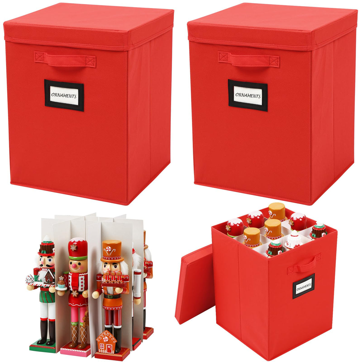 2 Pack 16 Inch Large Christmas Nutcracker Storage Box Hold - Image 1