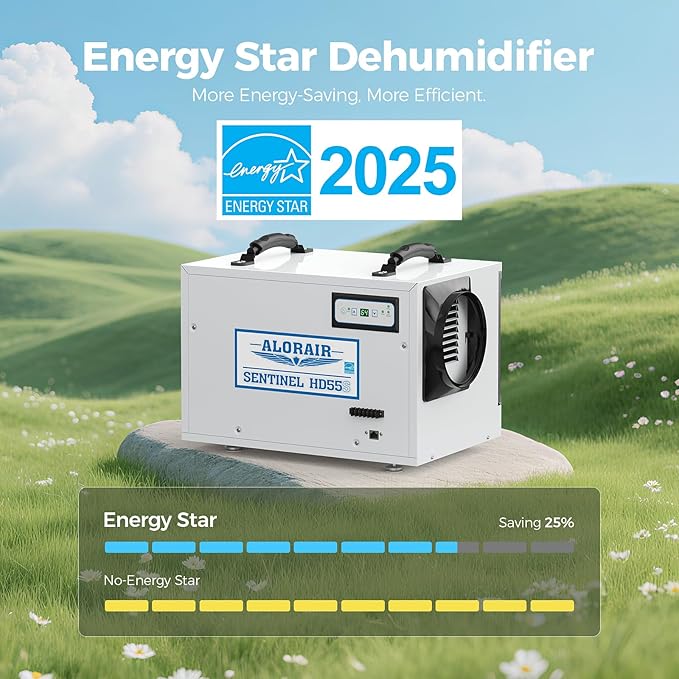 ALORAIR 120 PPD Wi-Fi Dehumidifier for Crawl Space, Basement, and Commercial Use, 2025 Energy Star APP Control, Auto-Defrost Crawlspace Dehumidifiers