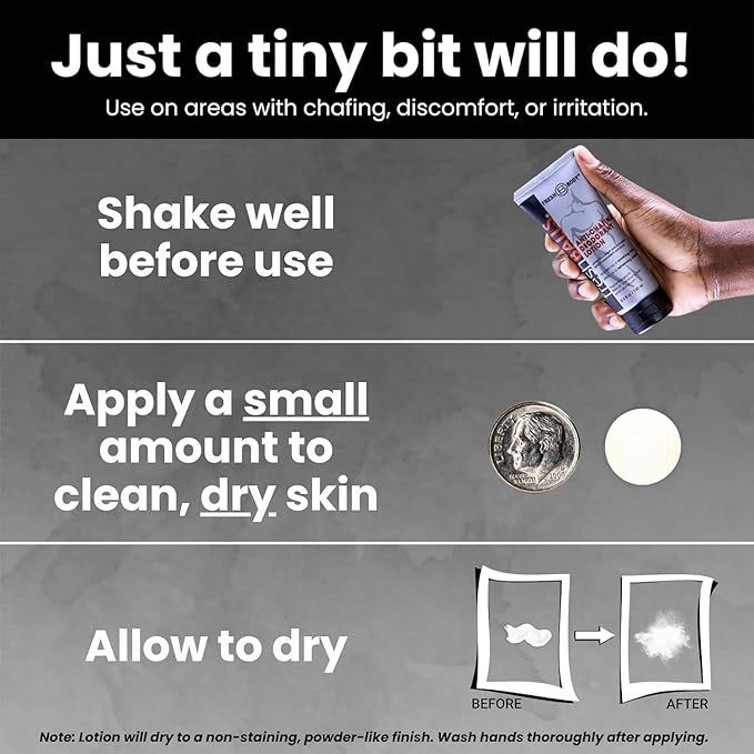 FRESH BALLS Starter Pack - Anti Chafing Lotion for Men, Chafing Cream to Powder Ball Deodorant - Aluminum-Free, Talc-Free 3.4oz Tube & 0.07oz On-The-Go Travel Size Packet (Pack of 15)