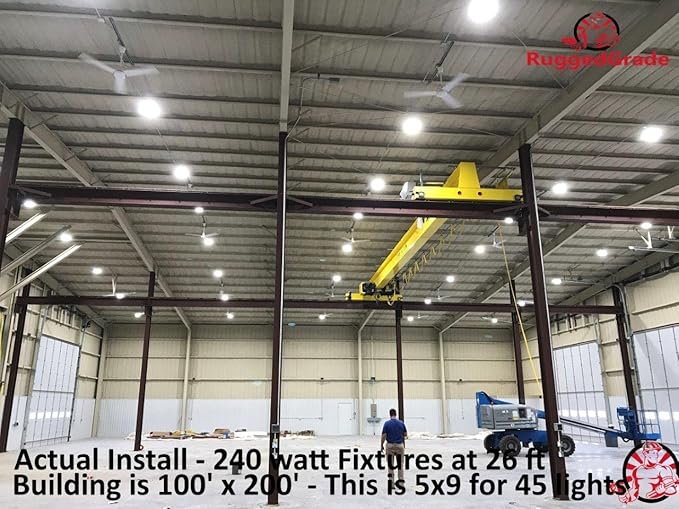 RuggedGrade 240W - Titan V CS Series LED High Bay UFO Light - 26,100 Lumens - Color Selectable on Fixture 4000K/5000K - Outdoor LED Light - DLC 5.1 Premium