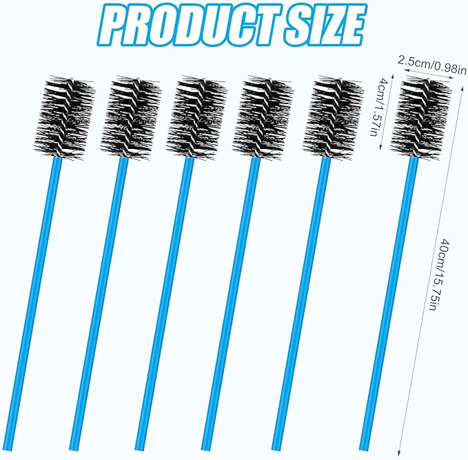 6pcs Condensate Flexible Drain Brush, Premium Nylon and PVC Condensate Drain Flexible Drain Brush with Soft Brush Head Easily Clean Dirt Keep Condensate Traps Clean