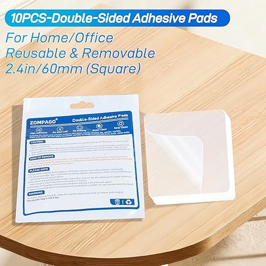 10PCS Premium Double Sided Mounting Squares Clear Tape,Heavy Duty Adhesive Pads for Pictures,Poster Hanging Strips - Strong Sticky Tack,Waterproof Adhesive for Shower,Wall Patch,Sticky Pads