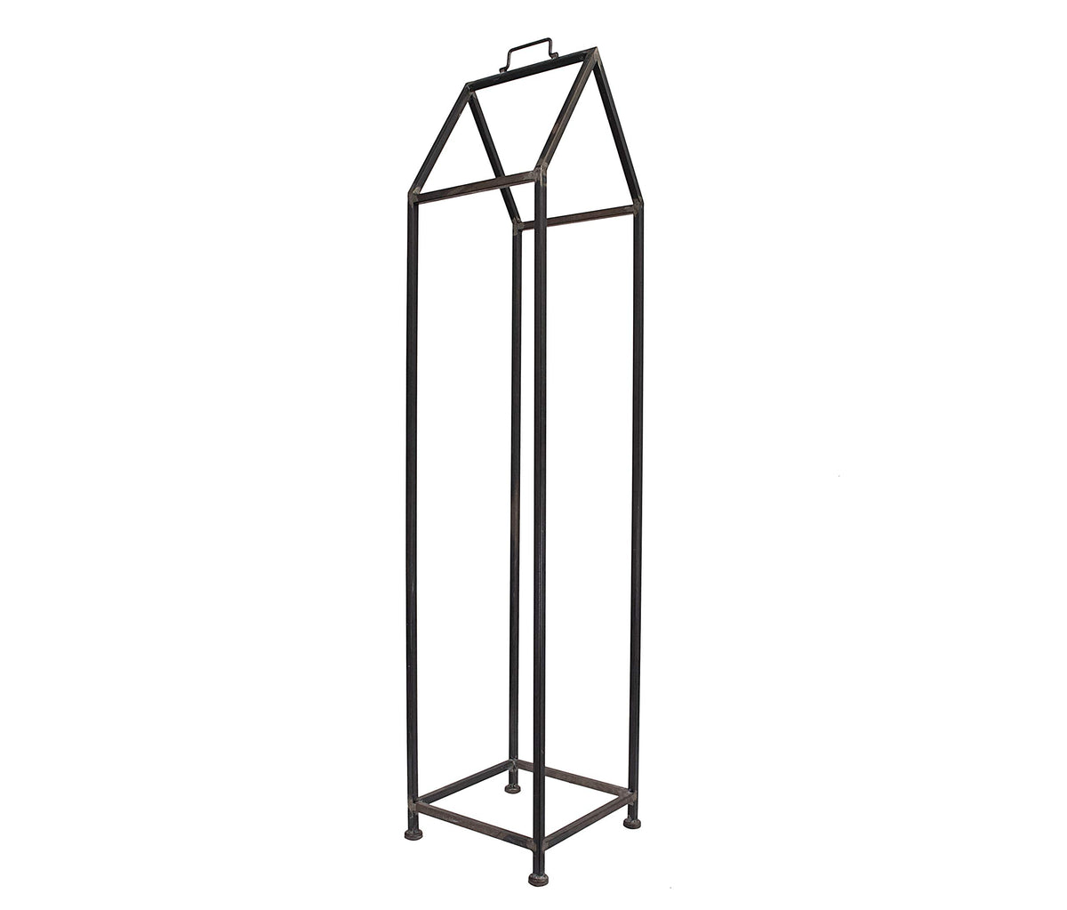 Creative Co-Op Metal House‑Shaped Firewood Holder with Handle - Image 1