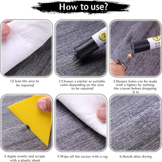 Wood Filler Sticks 20 Colors Repair Wax Sticks Kit Furniture Touch Up Crayons for Repairing Scratches Holes Cracks Wood Floor Tables Cabinets Doors Hardwood(Light Color Series)