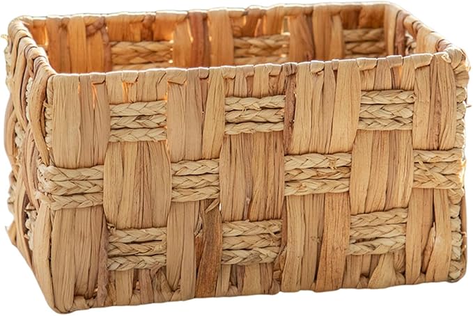 Water Hyacinth Storage Basket, Handmade Rectangular Basket for Home & Office, Natural Woven Basket for Tidy Spaces