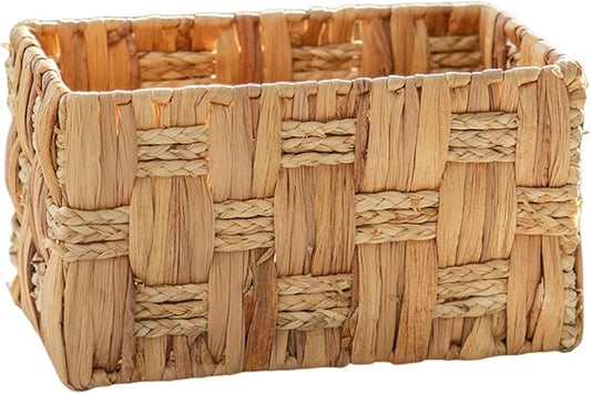 Water Hyacinth Storage Basket, Handmade Rectangular Basket for Home & Office, Natural Woven Basket for Tidy Spaces