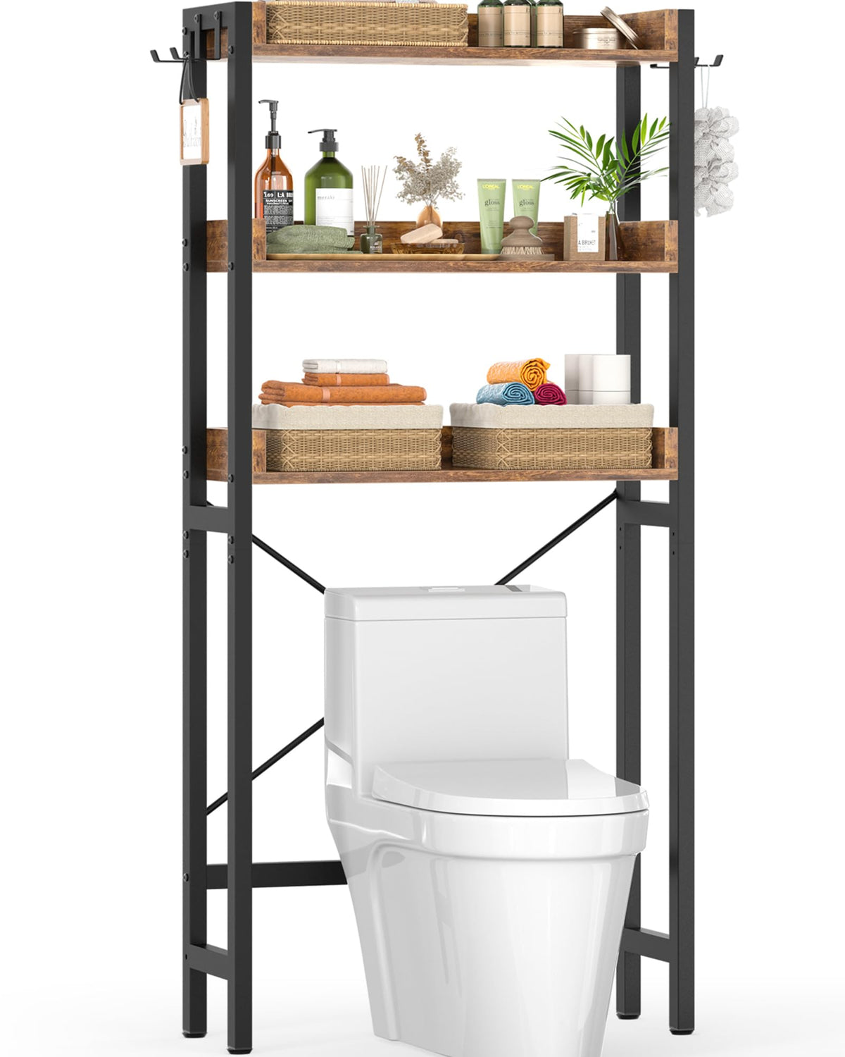 Over-The-Toilet Storage Rack, 3-Tier Bathroom Organizer - Image 1