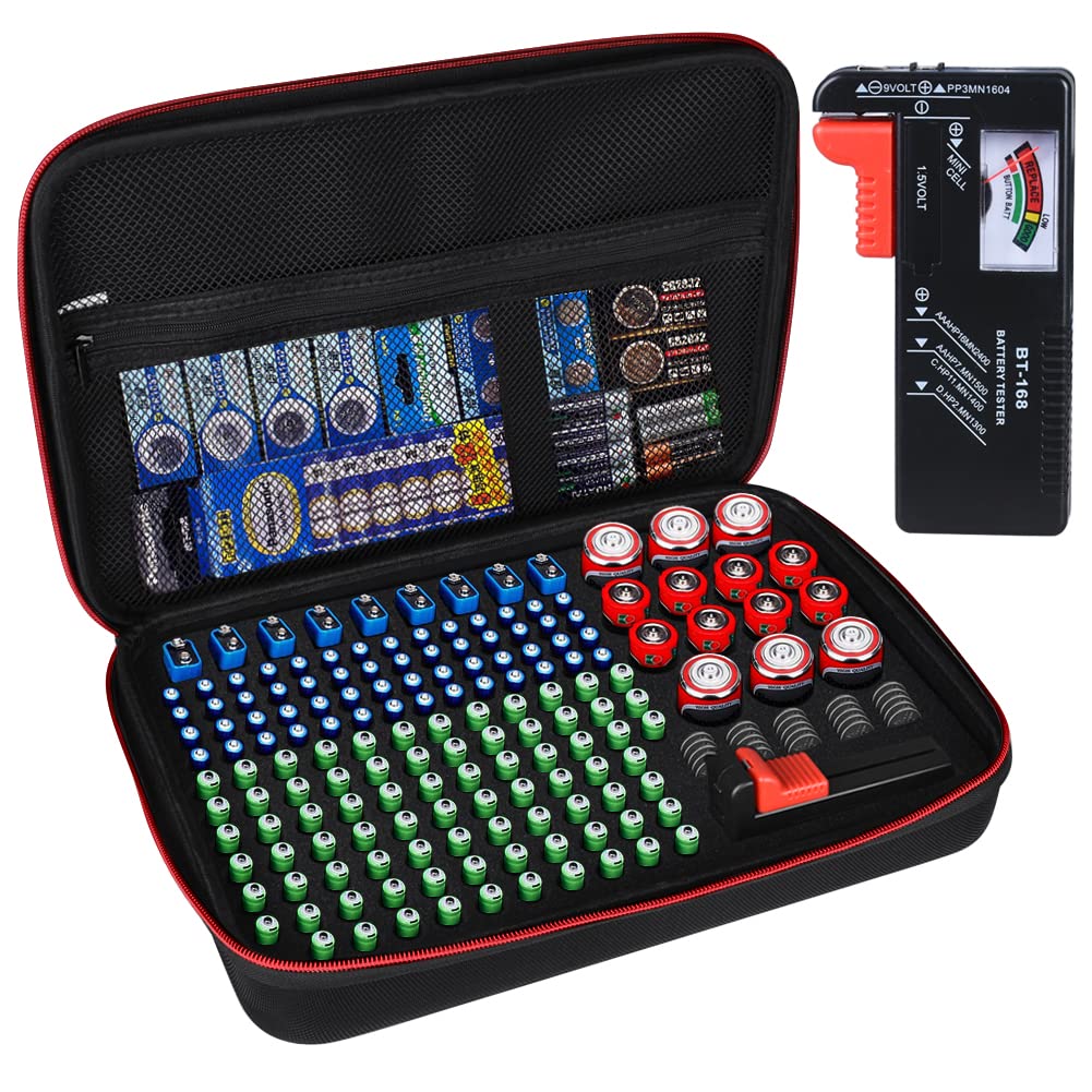 Battery Organizer Storage Box with Tester, Battery Vault - Image 1