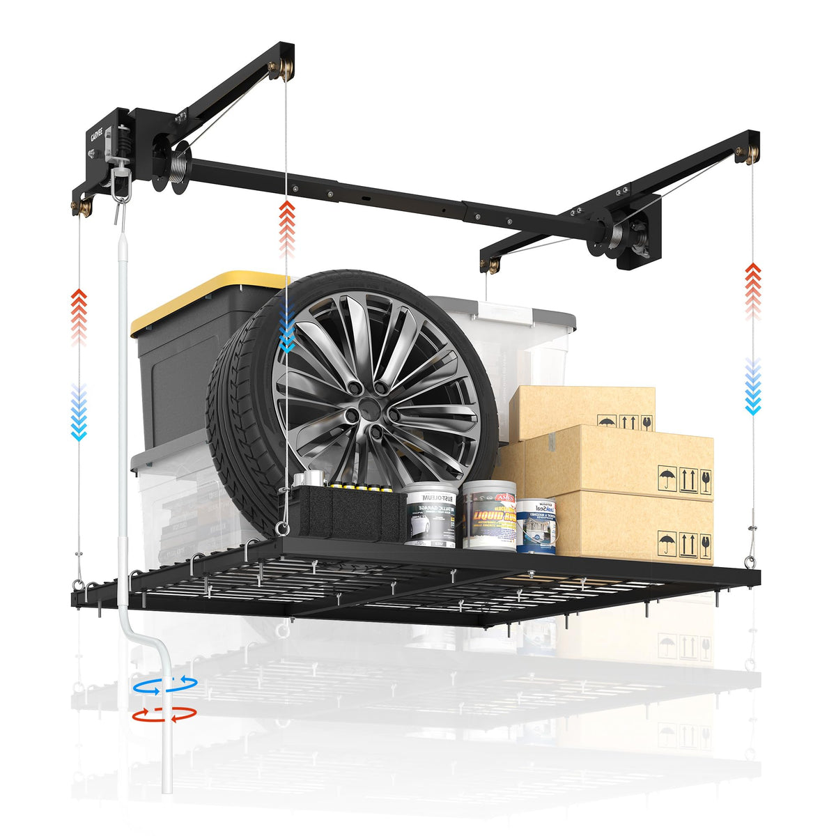 GarveeHome 4x4 ft, 350 lbs Heavy Duty Overhead Garage | Garage Storage - Image 1