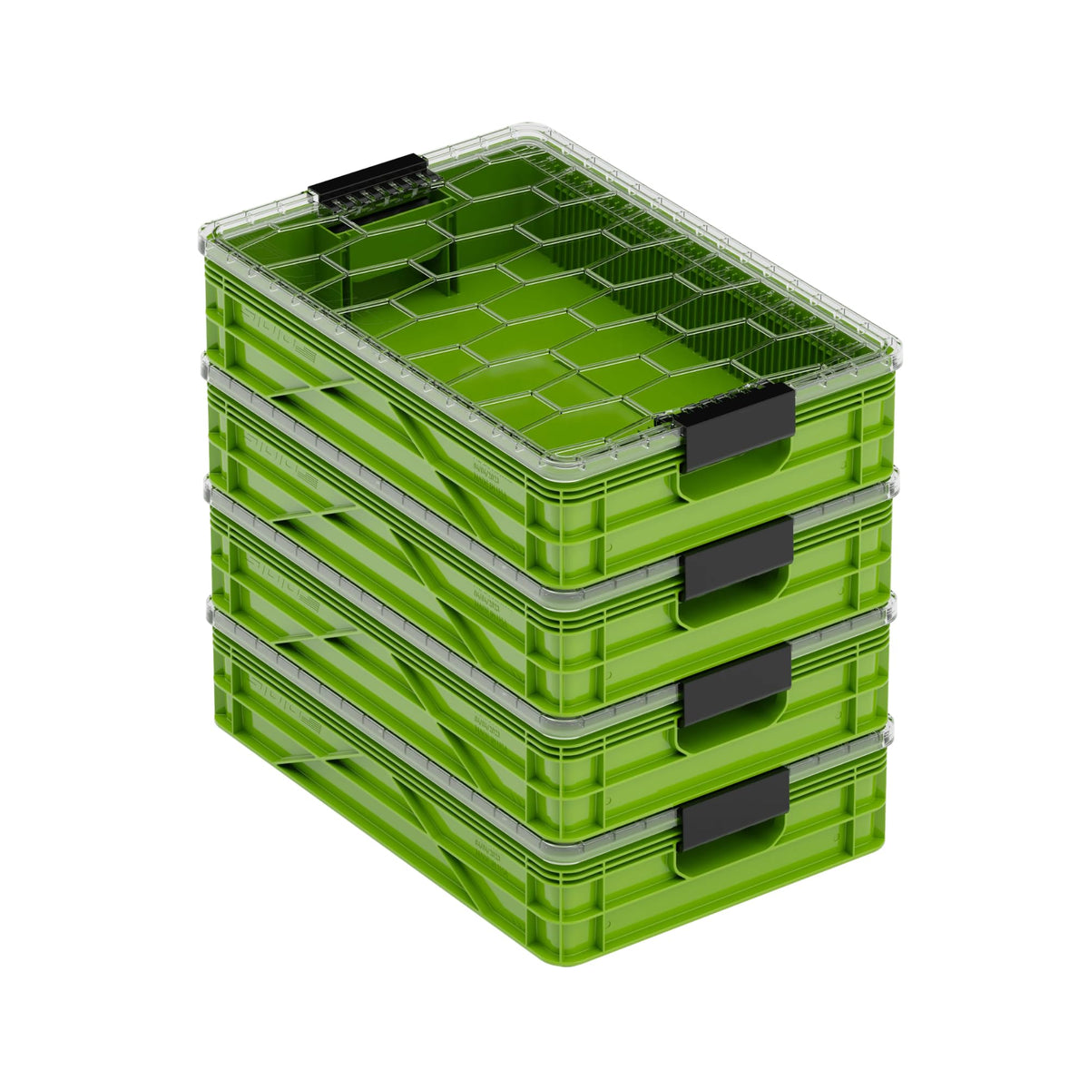 Quarter Crate 4-Pack Stackable Storage Bins, Slime - Image 1