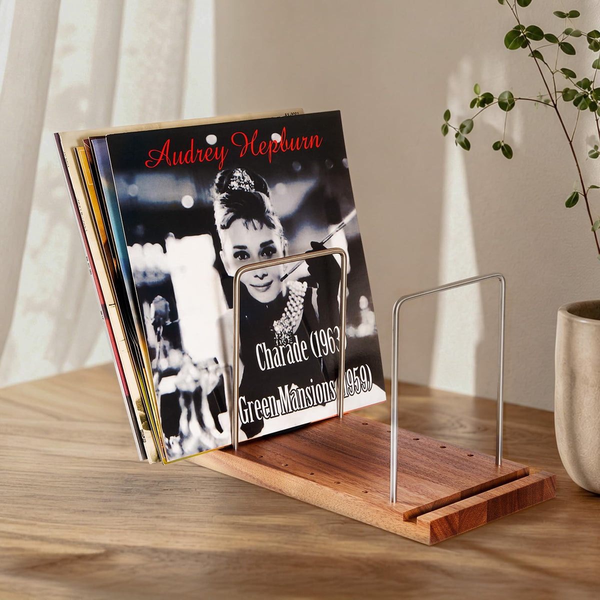 LiTY Solid Wood Vinyl Record Stand, Multi-Purpose Vinyl - Image 1