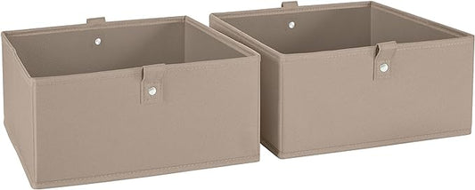 RiverRidge Kids 2pc 10.5in. W x 5in. H Folding Storage Bin Set - Taupe
