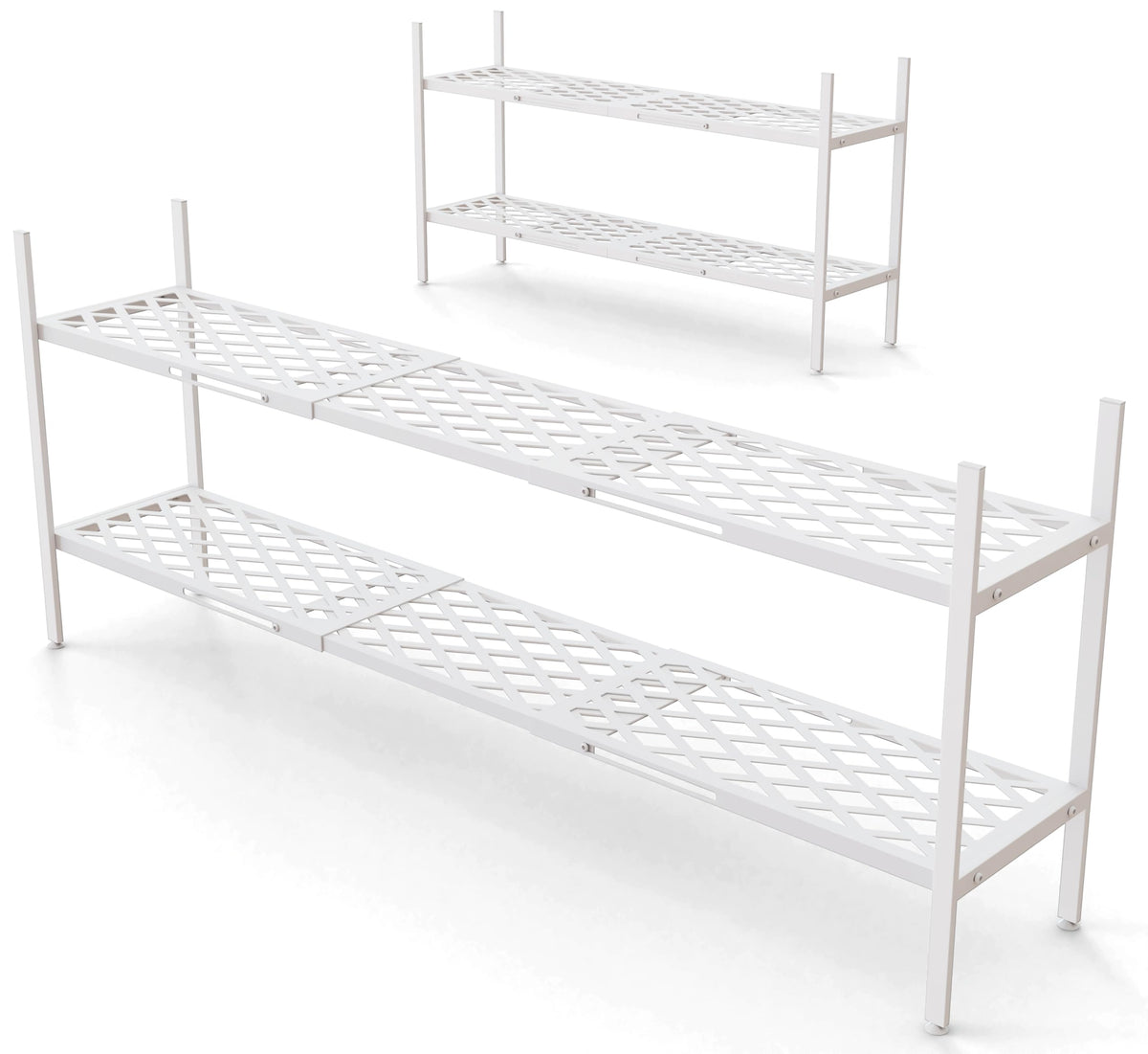 Long Expandable Metal Shoe Rack for Closet, Entryway - Image 1