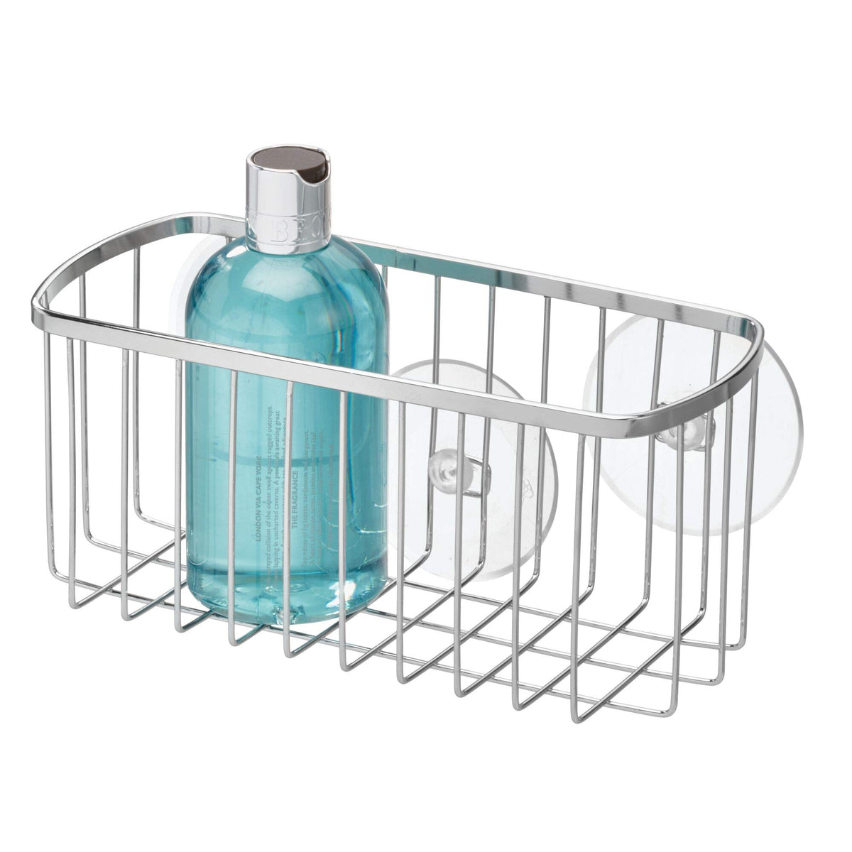 InterDesign Suction, Rectangle Basket, Polished Stainless Steel - Image 1