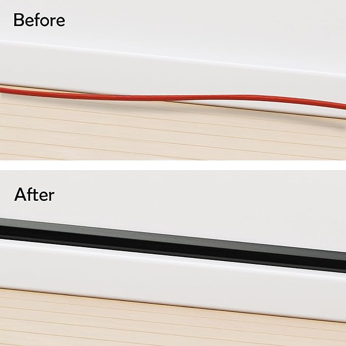 Rubber Bond TV Cord Hider Cable Protector - Strong Self Adhesive Wall Cord Cover Cable Hider - Low Profile Cable Management Wall Cord Concealer Cable Raceway