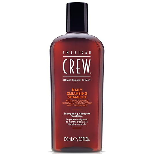 American Crew Shampoo for Men, Daily Cleanser, Naturally Derived, Vegan Formula, Citrus Mint Fragrance, 3.3 Fl Oz