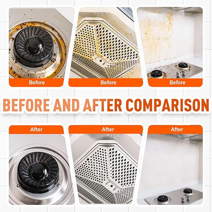 Heavy Duty Degreaser, 2025 Upgrade Kitchen Cleaner, Multipurpose Oil Stain Remover, Strong Grill Cleaner for Restaurant, Cleaning Spray for Home Chefs (1)