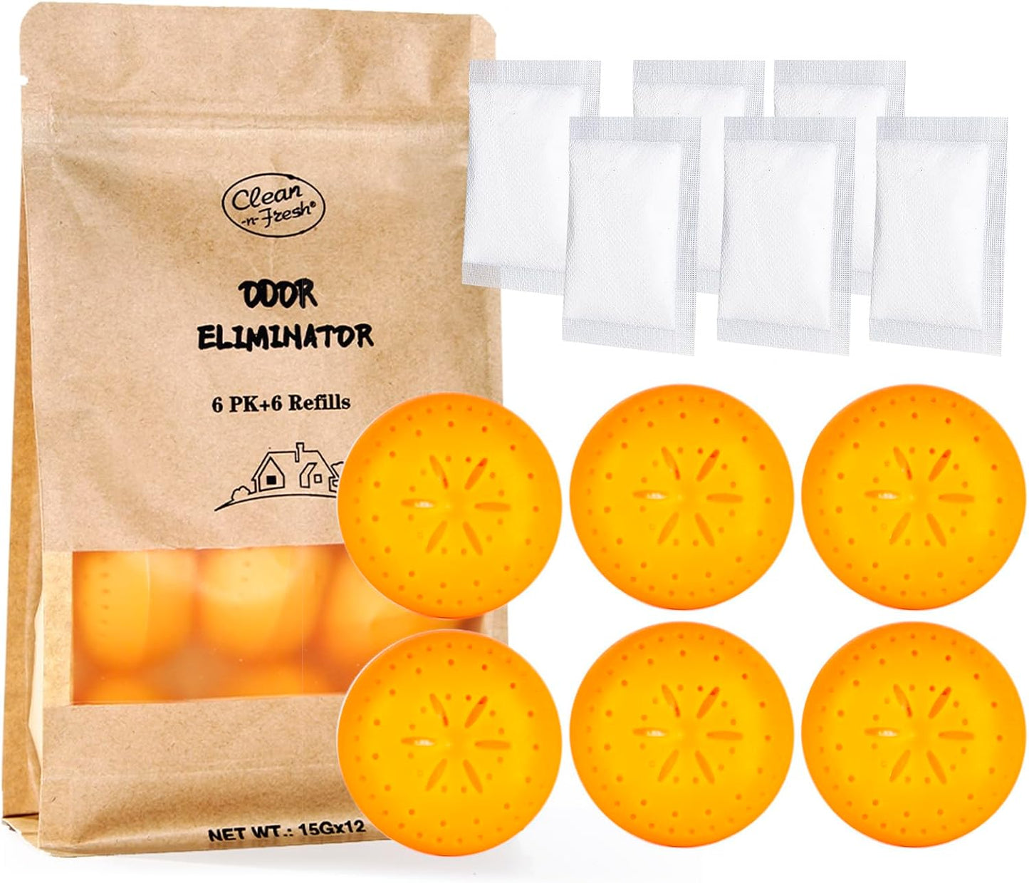 Baking Soda Deodorizer Balls 12-Pack – 6 Balls + 6 Refills for Shoes, Closets & Bathroom (Up to 240 Days) | Fixory911