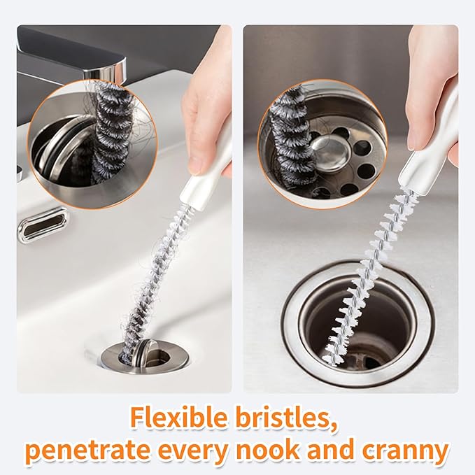 8 Pack Drain Snake Hair Drain Clog Remover, 32" Sink Snake (2pcs), 18/24/28 Inch Shower Drain Cleaner (6pcs), Drain Cleaning Brush for Toilet, Shower, Bathroom Tub, Kitchen Sink, Sewer