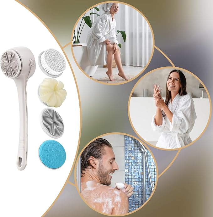 Electric Shower Brush,Electric Bath Cleaning Scrubber - Cordless Body Cleaning Brush,for Shower Bathroom Toilet Hotel Home Family Spa